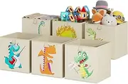 [Wisdom Star] Removable Divider Storage Organizer, 6 Pack 13 Inch Animal Fabric Storage Cube Bins, Storage Baskets for Shelves, Cube Storage Boxes for Organizing Closet Bins, Beige, 6 PACK- 13*13/''