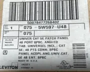 (c) Leviton 5w597-u48 Cat 5e Universal Recessed-Angled Patch Panel, 48-port