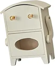 Generic Mini Storage Cabinet Wooden Desktop Organizer Birthday Gift Jewelry Box Tissue Dispenser with Drawer for Skincare Necklace, White