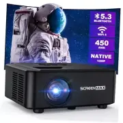 projector with wifi and bluetooth,NATIVE 1080P projector,2024 450 ANSI