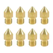 8 Pcs 0.6mm MK8 Extruder Nozzles 3D Printer Nozzles for Creality Ender ...