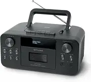 Muse Radio with Bluetooth, CD Player and Cassette, Portable (DAB+, FM, Headphone Input, AUX-in, LCD Display), Black, M-182DB