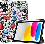 ProCase for iPad (A16) 11th Generation 11 Inch 2025/10th Generation 10.9 Inch 2022 Case with Pencil Holder, Hybrid iPad 11 10 Case with Clear Back, Supports Auto Wake/Sleep -Comics