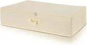 Wedcova UK Wedding Dress Storage Box - Black Personalised Bridal Gowns & Dresses Underbed Storage Box with 10 Acid Free Tissue Papers - Space Organiser - Large