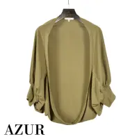 在飛比找momo購物網優惠-【AZUR】典雅雪紡連袖罩衫