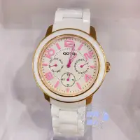 在飛比找Yahoo!奇摩拍賣優惠-[時間達人]GOTO 躍色純粹時尚純白陶瓷手錶- 三眼手錶 