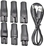 Pack of 7 5 V Razor Charger Power Cable USB Adapter Set for a Variety of Electric Hair Clippers, Beard Trimmers, Shavers, Beauty Instruments, Electric Hairdressers, Air Purifiers