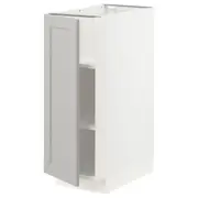 METOD base cabinet with shelves, white/Lerhyttan light grey, 30x60x80 cm
