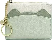 [NANXJIUR] Women's 5 Cards Slim Minimalist Card Holder Cases Card Holder Wallet Key Ring Front Pocket Purse Mini Credit Card Cases