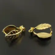 12PCS Gold Plated 15x10x8mm Pinch Bail Buckle Clip Charms Pendant Jewelry Making
