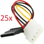 25x IDE/Molex 4-Pin Male To Serial ATA SATA 15-Pin Female Power Adapter Cable