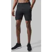 Mens Black Man Active Performance Regular Fit 7inch Split Hem Shorts
