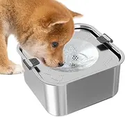 Large Dog Water Bowl Dispenser | 3L Stainless Steel No Drip Dog Water Bowl,Large Capacity Pet Dishes for Home Outdoor Camping Farm Kennel Crate Travel Yard Patio Puppy Ferret Senior