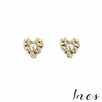 在飛比找momo購物網優惠-【INES】韓國設計法式復古金屬愛心珍珠造型夾式耳環(無耳洞