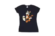 Mickey Mouse Womens/Ladies Cat Trick Or Treat Minnie Mouse Cotton T-Shirt (Navy Blue) - UTBI52957