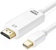 Mini DisplayPort to HDMI 4K - Thunderbolt to HDMI Adapter Cord 6FT Compatible with Apple MacBook Air Pro, Mac Mini, Microsoft Surface Pro 3/4 Dock to TV/Monitor/Projector