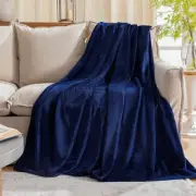 Fleece Plush Throw Blanket Navy Blue(50 by 60 Inches),Super Soft Fuzzy Cozy F...
