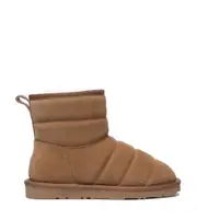 EVERAU Ugg Women Mini Boots Australian Sheepskin Wool Lining Nonslip Puffer