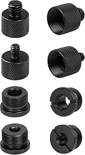 Geekria for Creators Microphone Screw Adapter, 3/8 Male to 5/8 Female, 1/4 Male to 5/8 Female, 5/8 Male to 3/8 Female, 5/8 Male to 1/4 Female Mic Thread Adapters for Microphone (Black / 8 Pack)