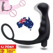 Prostate Massager Anal Vibrator Butt Plug Sex Toy For Men Cock Ring Male Arse