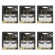 6x Eylure London Luxe Baroque Faux Mink False Eyelash/Lashes w/Adhesive Glue Set
