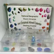 Rock Minerals Ore Christmas Countdown Calendar Healing Crystal 24 Pcs US Seller