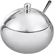 Daseeme Stainless Steel Seasoning Pots Salt Box Sugar Bowel Condiment Caddy Container Holder with Spoon Lid for Catering Hosting Parties Kitchen