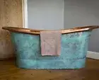 NEW Copper Bathtub metallic inside & old iron green finish outside FREE SHIPPING