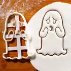 Scared Ghost cookie cutter - Halloween Haunted House cute spooky trick or treat