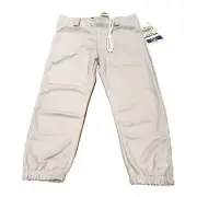 Louisville Slugger Youth XL Gray Pro Style Baseball Pants Pull Up Belt Loops