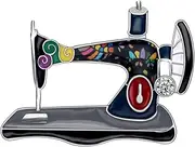 [DUOWEI] 7 Colors Dainty Sewing Machine Brooch Unique Floral Enamel Rhinestone Brooch Pins Jewelry Charms Gift