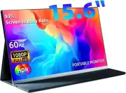 Portable Monitor Screen Extender - 15.6" 1080P FHD HDR 3-Sided Frameless Laptop
