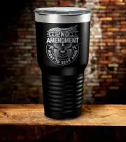 2nd Amendment Patriotic Laser Engraved Stainless Steel Tumbler Travel Mug Cup