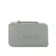 CHLOE' Chloe Sense Logo 浮印小牛皮拉鍊卡片/零錢包(海灣綠)