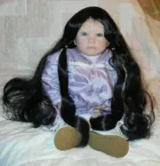 Kemper INDIAN LONG Doll Wig SIZE 14/15 BLACK Very Long Hair No Bangs NWT