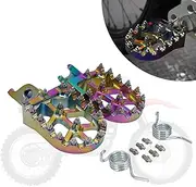Dirt Bike Foot Pegs with Springs,Quench CNC 7075 Dirtbike Footpegs Pedal Rests for Dirt Bike Surron Light Bee S/Light Bee X/X160/X260/PRO SS