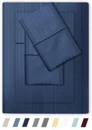 Feather & Stitch Cotton Sheets for King Size Bed 4 Piece 100% Cotton 500 Thread