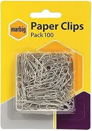 MARBIG(R) 975263 Paper Clips Chrome Paper Chrome, Box of 100