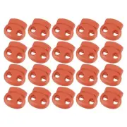 40Pcs 5mm Plastic Cord Locks Double Hole Spring Toggle Stopper, Camel
