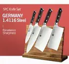 Knife Set Chef Utility Bone Chopper Cleaver Stainless Steel Wood Handle Slicing