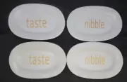 ThirstyStone 4 PC Ceramic Tapas Snack Plates "Nibble Taste"