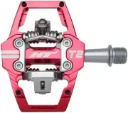 HT Components T2 Pedals - Dual Sided Clipless with Platform, Aluminum, Red
