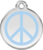 Red Dingo Peace Light Blue Tag - Lifetime Guarantee - Cat, Dog, Pet ID Tag Engra