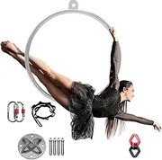 Yoga Aerial Hoop Set for Adult, Dance Fitness Equipment Lyra Hoop Ring, Large Metal Art Yoga Hoop Kit for Acrobatic, for Home Gym Circuses