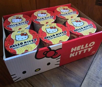 (6 Pack) Hello Kitty Limited Edition Spicy Chicken Ramen Instant Cup Noodle, 65g
