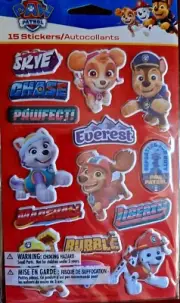 15 Paw Patrol Puff Stickers- New- Nickelodeon