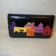 Black leather billfold Florence Italy