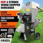 IKETA 8HP Wood Chipper 3" Garden Petrol Shredder Mulcher Portable Upright Branch