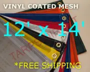12' x 14' Vinyl Coated Mesh Tarp - Dump Truck Trailer Wind Break Fence Cover