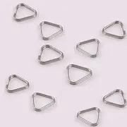 10 Pieces Split Rings, Camera Strap Clamping Ring, Metal Triangle Split Ring Hook Adapter Universal for Camera Shoulder Strap Silver.